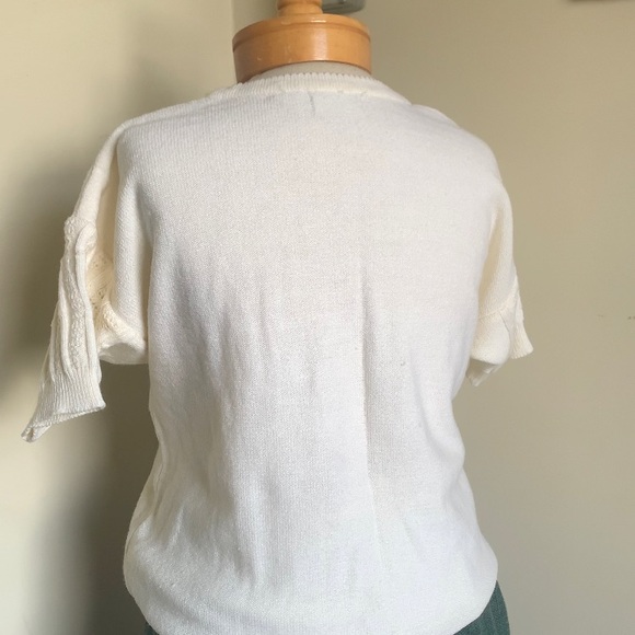 Lightweight Crochet Rosette Sweater Tee - Picture 8 of 8